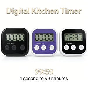 มัลติฟังก์ชั่นอิเล็กทรอนิกส์ LCD นาฬิกา<span class=keywords><strong>จับเวลา</strong></span>ทำอาหารในครัว ฐานแม่เหล็ก แบตเตอรี่เอเอ็นเอเอ นาฬิกาปลุกนักเรียนแบบพกพาเป็นมิตรกับสิ่งแวดล้อม - Product Image 4