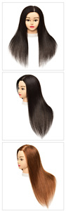 Tête de mannequin féminine avec cheveux humains 100% réels pour la coiffure, la coupe, la coloration et le stylisme professionnels - Product Image 6