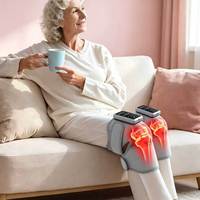 Masseur électrique intelligent pour les genoux avec chaleur et vibrations - Appareil sans fil rechargeable pour soulager les douleurs aux jambes, pour l'arthrite et la récupération sportive