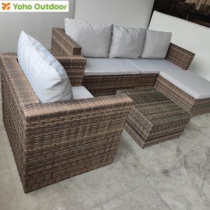 Bán Buôn Đồ Nội Thất Ngoài Trời Mây Sofa Set Tất Cả Thời Tiết 5 Mảnh Patio Vườn Bộ Sofa Vải Không Thấm Nước Ngoài Trời Sofa - Product Image 3