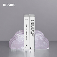 Serre-livres en résine en forme de nuage lilas porte-étagère décoratif maison bureau étagère style serre-livres personnalisés