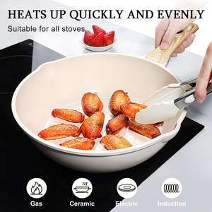 <span class=keywords><strong>Wok</strong></span> en aluminium moulé sous pression antiadhésif avec poignée douce au toucher, vente en gros, produit très demandé - Product Image 2