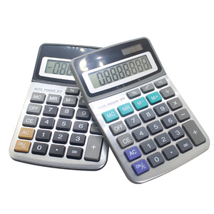 <span class=keywords><strong>Calculadora</strong></span> de Escritorio de Doble Alimentación <span class=keywords><strong>con</strong></span> Pantalla Metálica de 8 Dígitos para Suministros de Oficina - Product Image 2