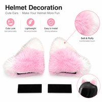 Décoration de casque en forme d'oreilles de chat en fourrure amovibles, accessoires en peluche pour casque de vélo et de moto pour enfants