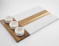 Ensemble de planches à charcuterie rectangulaires en bois d'acacia écologique, plateau de service à fromage en marbre, 11 pièces avec accessoires