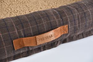 Cuscino per animali da compagnia di alta qualità classico Plaid per cani con manico in pelle - Product Image 2