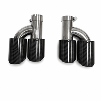 Embouts d'échappement quadruples en fibre de carbone pour voiture, silencieux à double sortie en acier inoxydable pour Audi A3 A4 A5 A6 A7 S3 S4 S5 S6 2008-2026