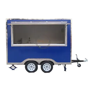 OEM 4000mm Mobile Fast Food trolley street shop trailer snack cart