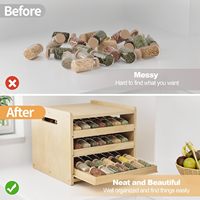 Étagère à épices en bois à 3 niveaux, antidérapante, pour le comptoir de la cuisine, le tiroir, l'armoire, pour le rangement des épices