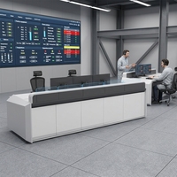Bureaux de console ergonomiques et durables en acier de style industriel moderne pour salles de contrôle informatique de bâtiments de bureaux