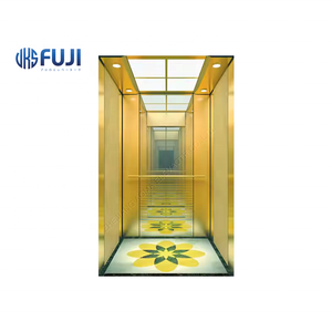 Moderno 1600Kg VVVF <span class=keywords><strong>Ascensor</strong></span> de pasajeros Cabina Titanio Lujo Gearless 630kg/1,0 m/s Color dorado Hotel <span class=keywords><strong>Ascensor</strong></span> de pasajeros <span class=keywords><strong>Precio</strong></span> barato - Product Image 5