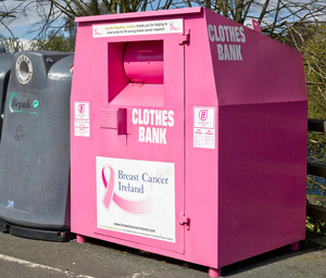 OEM customize outdoor street waterproof steel clothing donation bin