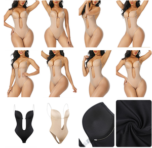 En gros, Body sculptant pour femme, effet rehausseur de fesses, décolleté plongeant en U, maintien ferme, fin et invisible, avec soutien-gorge intégré - Product Image 2