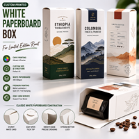 Boîte intérieure SBS écologique 350 g/m² en carton blanc pour emballage de café de spécialité édition limitée, étui personnalisé