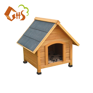 กรงไม้สำหรับสุนัขต้นสนจีนทำจากไม้ซีดาร์มีหลังคากันน้ำ - Product Image 1