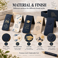 Marque-page magnétique en cuir PU avec logo personnalisé, impression dorée double face, idéal pour les lecteurs et comme cadeau de lecture – Vente en gros