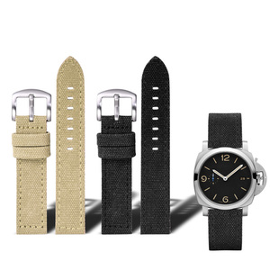 Correa de reloj de lona de 22mm para hombre, 20mm y correa de reloj de nailon de 24mm para <span class=keywords><strong>Apple</strong></span> Iwatch Omeg, <span class=keywords><strong>accesorios</strong></span> de pieza de reloj, precio bajo - Product Image 1