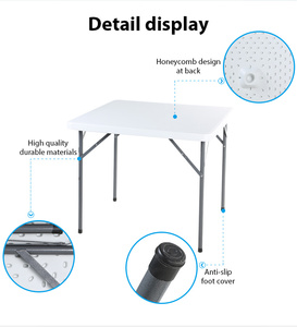 Giá Rẻ Bền Có Thể Gập Lại 10 Người 60 72 Inch Vòng 180 Cm Sự Kiện Nhựa Ngoài Trời Gấp Bảng - Product Image 3