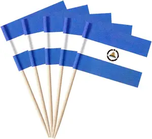 Custom Nicaragua Toothpick Flag Small Mini Cocktail Fruit Cupcakes Toppers Food Stick Flags Decorations