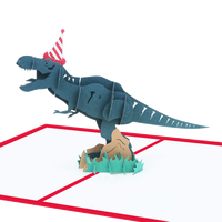 Cartes de vœux Pop-up 3D de dinosaure drôles faites à la main Carte d'anniversaire pour enfants avec impression numérique de papier découpé au laser pour les garçons