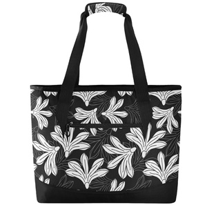 Hawaiian Print Large Capacity Eco-friendly Naupaka Flower Leakproof Custom Logo Insulated Cooler Bag with Shoulder Straps - Product Image 2