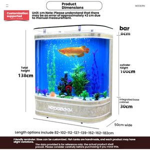Acuario de pie europeo de lujo con cambio de agua de un toque, mostrador de bar, cristal flotado HD, 25W, para exteriores, 1.2m, 1.5m, 1.8m - Product Image 4