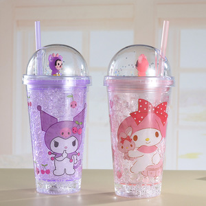 Double Walled Plastic Cup With Cartoon Characters 500Ml For Students Summer Use - Product Image 3