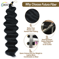 Cheveux à tresser 100 % fibre Kanekalon Futura, ondulés, ignifuges et résistants à la chaleur, extensions de cheveux à tresser ondulés
