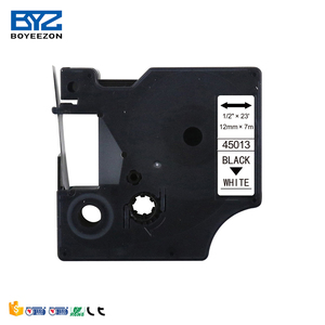 Cartouche d'étiquetage standard compatible <span class=keywords><strong>DYMO</strong></span> <span class=keywords><strong>D1</strong></span> 45013, noir sur blanc, 1/2 pouce, ruban adhésif de 23 pieds - Product Image 1