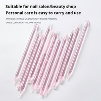 Outil de manucure professionnel 75 mm en cristal pour ongles, double usage : pousse-cuticules et dissolvant