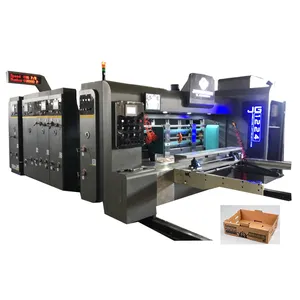 full automatic high speed PLC corrugated cardboard pizza box printing slotting packaging machine