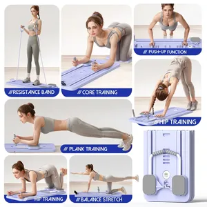 อุปกรณ์ออกกำลังกายแบบพับได้อเนกประสงค์ สำหรับบริหารกล้ามเนื้อหน้าท้อง วิดพื้น และฝึกแกนกลางลำตัว เหมาะสำหรับใช้ในบ้าน โยคะ ผลิตจากวัสดุคุณภาพสูง - Product Image 3