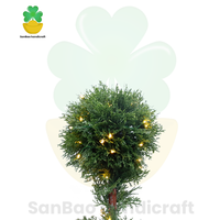Venta directa de fábrica, árbol topiario de doble bola artificial, árbol de ciprés falso realista para decoración interior y exterior