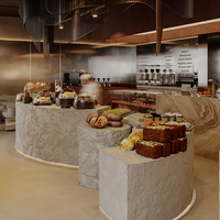Vitrines de boulangerie en bois personnalisées en usine avec éclairage LED Solutions d'affichage de vente au détail modernes