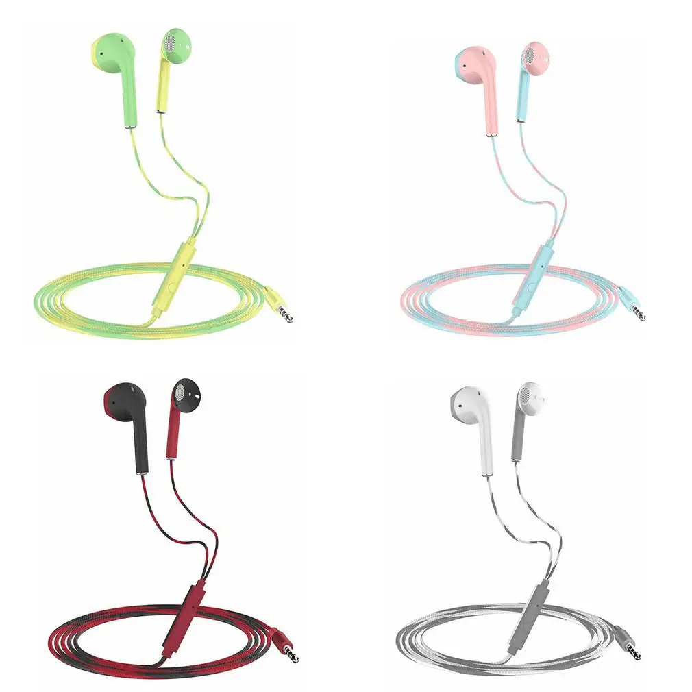 U24 दोहरी रंग अर्द्ध-में-कान headphones के साथ 3.5MM प्लग headphones माइक्रोफोन भारी बास कंप्यूटर phablet फोन वायर्ड headphones