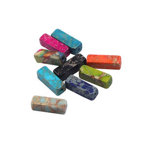 Venta al por mayor 4x13mm Natural Imperial jaspe oblongo cuentas sueltas cubo cuentas de piedra para la fabricación de joyas - Product Image 4