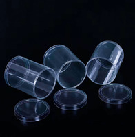 Boîte en plastique cylindrique transparente en PVC certifiée GRS Emballage en plastique de couleur avec impression UV logo personnalisé