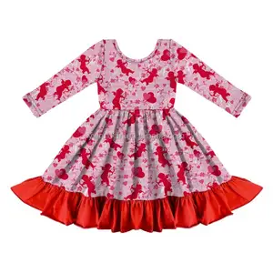 На День святого Валентина, одежда из бутика для детей 5 лет, платья для девочек для конкурсов красоты для маленьких девочек платья с принтом 2023 модная одежда для детей, платье конструкции
