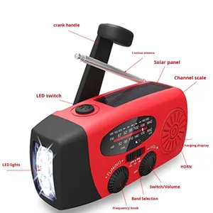 Radio de Emergencia NOAA Portátil Mini con Manivela y 3 LED, para Prevención de Desastres, Venta al por Mayor del Fabricante, Regalos Novedosos - Product Image 1