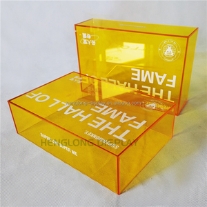 High quality clear gift jewelry packaging rectangle square acrylic storage customized acrylic box