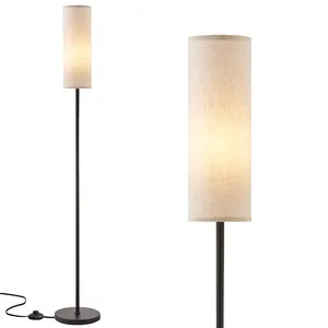 Nordic Modern Doek Lampenkap Staande Lamp Eenvoudige Sfeer Woonkamer Slaapkamer Verlichting Decoratieve Vloerlamp