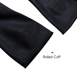 اللاتكس الصناعي مقاومة للاهتراء الكيميائية الدافئة القابلة لإعادة الاستخدام مرونة عالية قفازات مرنة سوداء قفازات اللاتكس الصناعية - Product Image 6