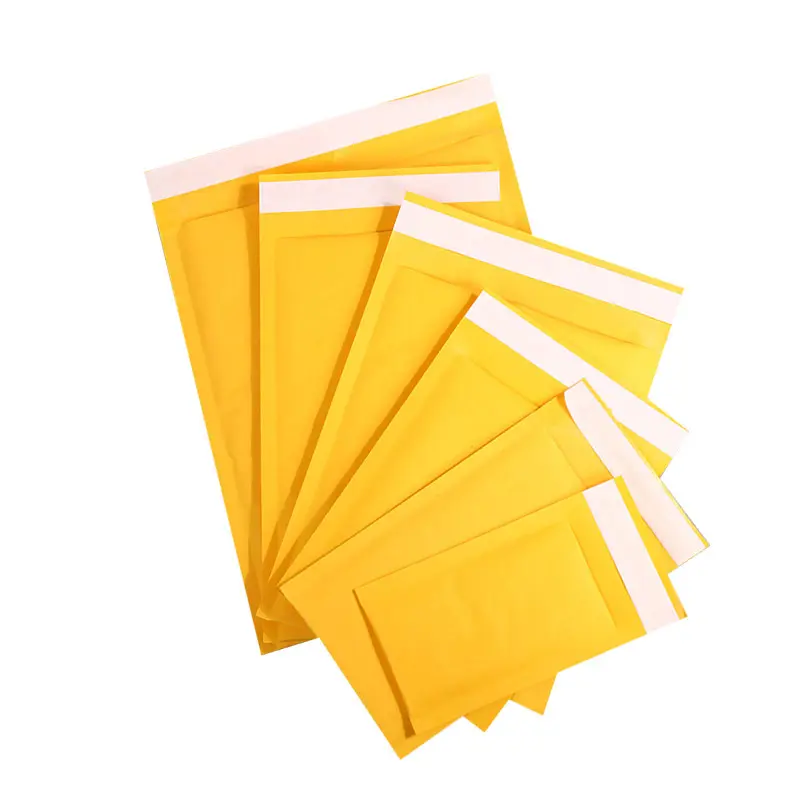 100% Gerecycled Kussen Kraftpapier Mailer Gewatteerde Verzending Mailing Tassen Eco Vriendelijke Composteerbare Kraft Bubble Enveloppen