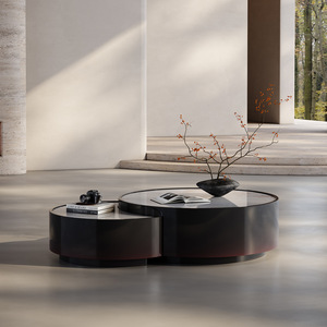 Mesas de Centro Modernas Nórdicas Decorativas para Sala de Estar, con Superficie de Piedra Sinterizada de <span class=keywords><strong>Alta</strong></span> Calidad y Base Gris, Multifuncionales - Product Image 3