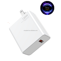 Chargeur Super Rapide Mi Turbo Charge 120W MAX avec Affichage pour Xiaomi Note10pro, 17, 16 Pro/11Ultra avec Câble USB Type C 6A