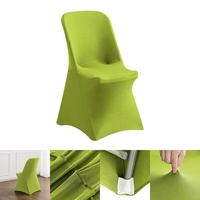 Housse de chaise pliante universelle prête à l'emploi en Spandex extensible et soie de lait, protège-siège pour mariage, fête, événement, location, vente en gros