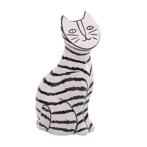 Ornements de <span class=keywords><strong>chat</strong></span> <span class=keywords><strong>nordique</strong></span> simple moderne noir blanc visage plat doux résine artisanale pour la décoration intérieure pour le salon couloir noël - Product Image 4