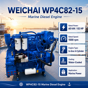 Moteur de propulsion marine Weichai WP4C82-15, 60 kW, 82 CV, 1500 tr/min, moteur diesel pour bateau, bateau de pêche <span class=keywords><strong>et</strong></span> utilisation auxiliaire marine - Product Image 1
