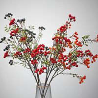 Kunstbloemenbos groothandel plastic Amerikaanse stijl huisdecoratie Kerst geluk fruit arrangementen rode bessen fruit