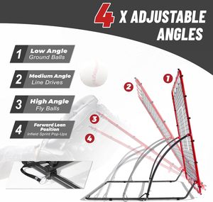 Filet de rebond robuste pour baseball et softball, filet de retour multi-angles pour l'entraînement au frappeur et au lanceur - Product Image 2